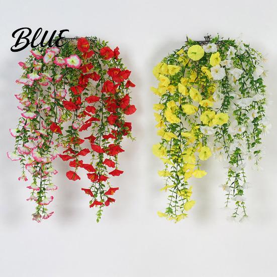 Wedding Artificial Flowers for Outdoor Fake Hanging Morning Glory with Eucalyptus Leaves UV Flower Bouquet Resistant Faux Plants Petunias