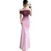 Amazon 2026 grenzüberschreitender europäischer und amerikanischer Außenhandel neue Mode kurzärmlig Farbverlauf One-Shoulder-Kragen Hüftrock langes Kleid