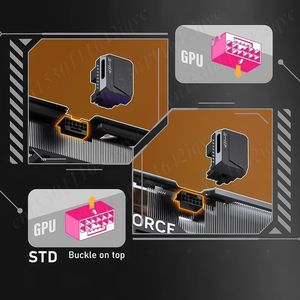 12VHPWR 180 Degree Angled Adapter 16 Pin GPU Power Connector Pcie 5.0 Power Adapter for 12+4pin RTX 3090Ti 4070Ti 4080 4090