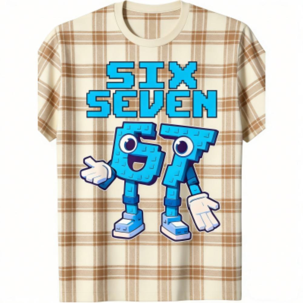 

Fashion Kids T-Shirt 67 Six Seven Stripe Print Boy and Girl Tees Top Summer Short Sleeve O Neck Casual Outdoor Kids Clothing 100