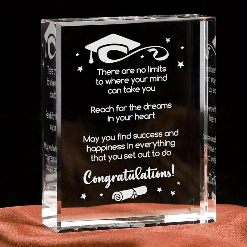 2025 College Grad Gifts: Crystal Plaque Sign. For Her/Him, Daughter/Sister Graduation Gifts.
