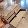 Velvet Rhinestone Jewelry Storage Box: High-End Organizer for Earrings, Rings, and Necklaces