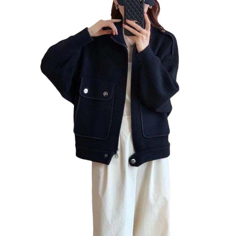 Short Women's Top Autumn New Imitation Mink Casual Knitted Cardigan Loose Fashion Thickened Zipper Women's Coat