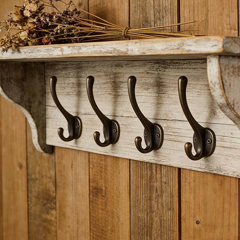 Vintage Farmhouse Wall Hooks 4/10Pcs Zinc Alloy Hangers for Coats Hats Keys Entryway Bathroom Home Decor