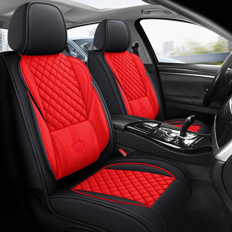 All-Season Universal Car Seat Cushion, Full-Coverage Car Seat Cover, Wear-Resistant Faux Leather Car Seat Cover, 5-Seater Car Cushion