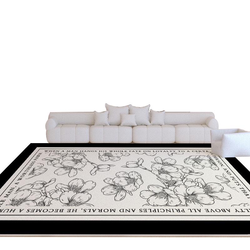 Modern French Loop Pile Carpet: Oriental Design for Living Room, Bedroom, Study, or Bedside