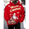 3D Print Sweatshirts Funny Santa Claus Graphic Harajuku Hoodies Blouse Men's Clothing