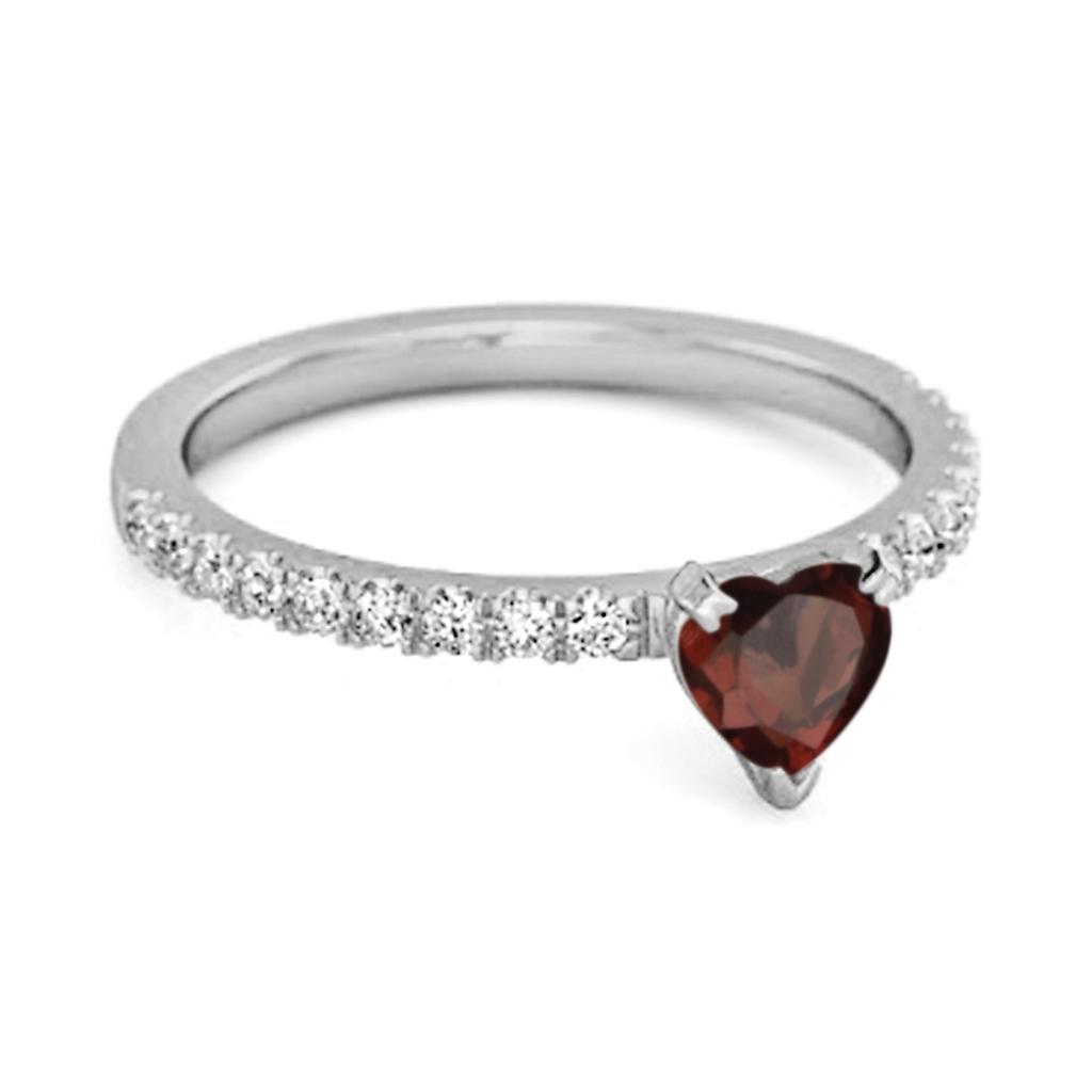 Garnet pave Band Ring - 925 Sterling SIlver