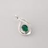 Chrome Diopside Gemstone 925 Sterling Silver Designer Zircon Pendant 1.4" Women Jewelry For Birthday Gift CZP16-7