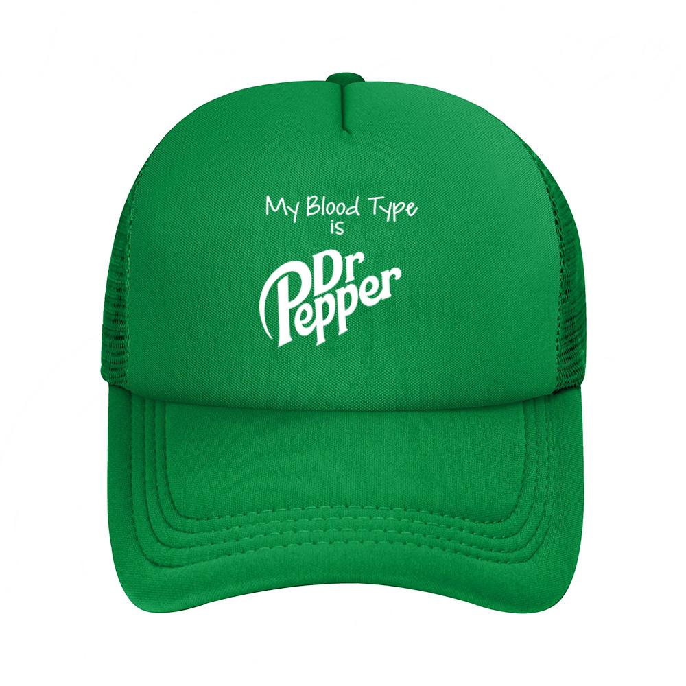 Dr Pepper blood type funny text Baseball Cap Anime Graphic Hats Adult Unisex Women Sports Outdoor