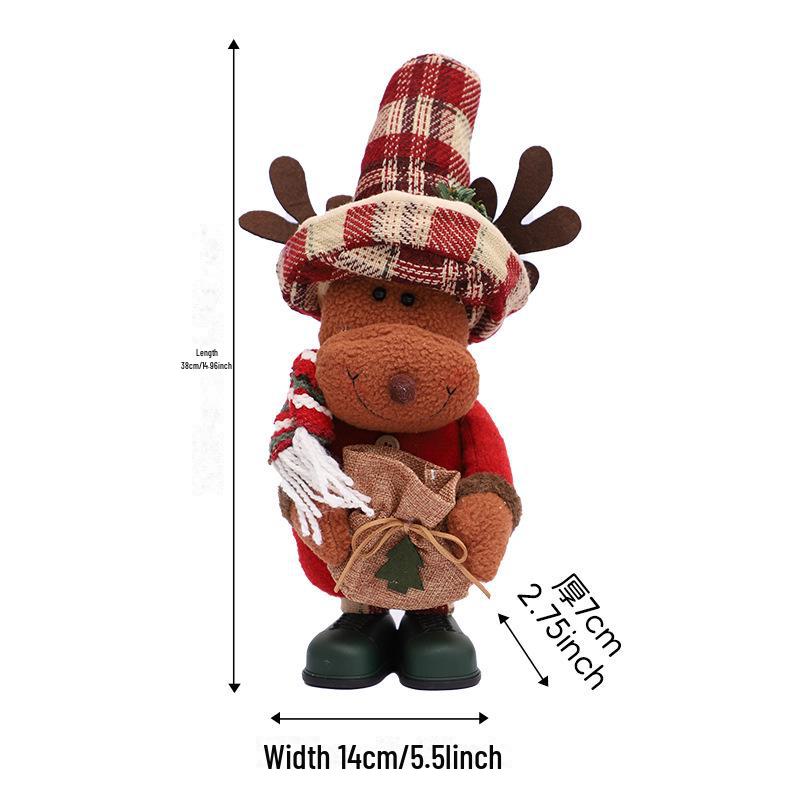 

Санта-Клаус Льняной Фартук Стоящая Кукла Рождественское Украшение Орнамент Elk