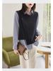 Women's Long Sleeve Striped Knitted Two-in-One Loose Top