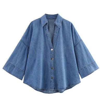 Women's Wide Sleeve Denim Shirt Jacket