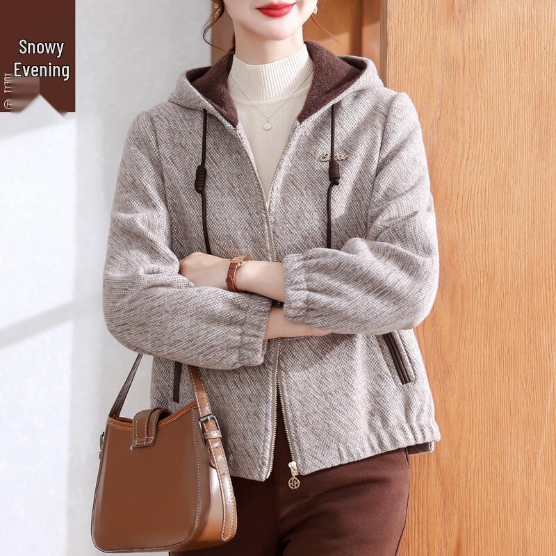 

XUEXI Women s Autumn/Winter Wool Blend Short Coat L