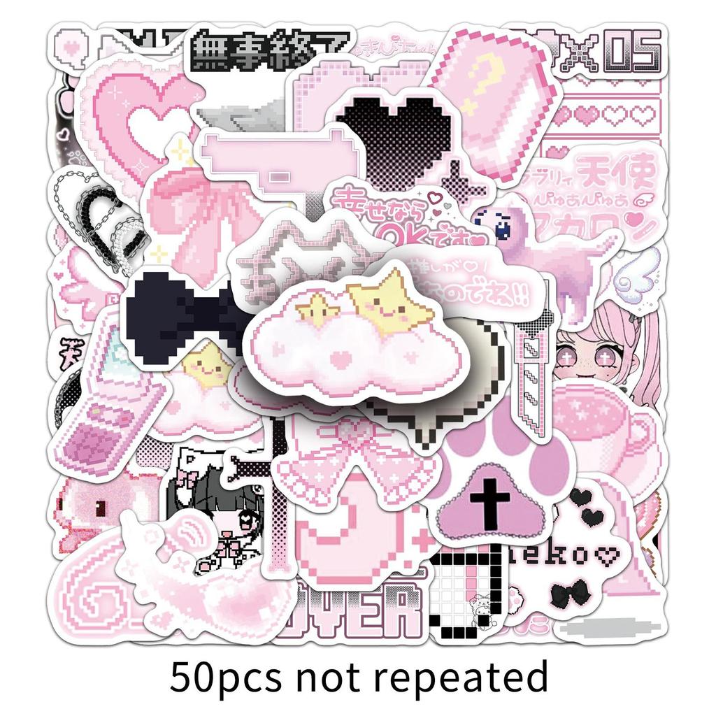50-Pack Black and Stickers for Laptops, Skateboards, Bottles, DIY Decoration