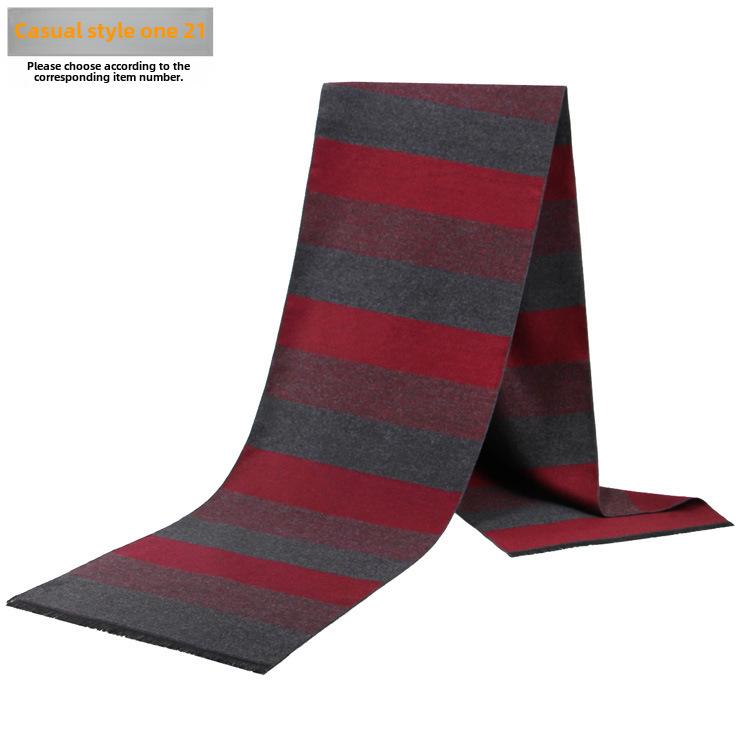 Men's Autumn & Winter Plaid Imitation Cashmere Scarf - Warm & Thick Custom Design