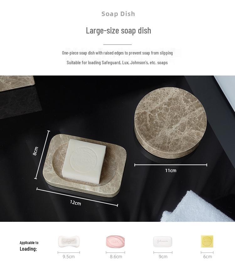 DecoTalk Wabi-Sabi Marble Bathroom Set: Matte Washbasin, Aroma Diffuser, Tissue Box