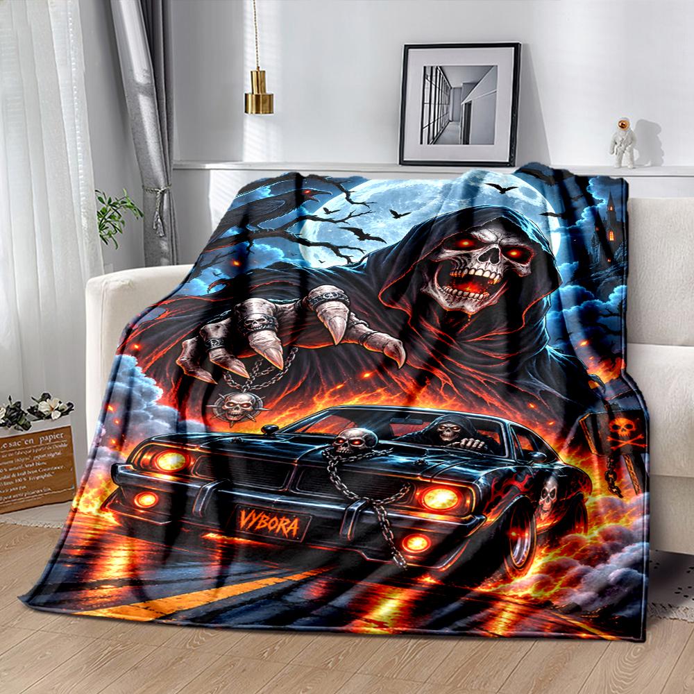 Horror Characters Printed Blanket Soft Cozy Blanket For Sofa Bedroom Living Room Dorm And Outdoor Use