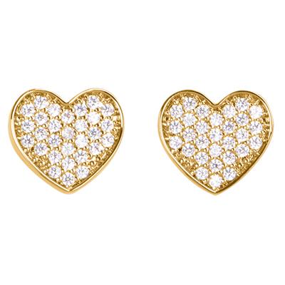 [Q9838] - Gold Plated Earrings 'Love' White Gold - 9x8 Mm