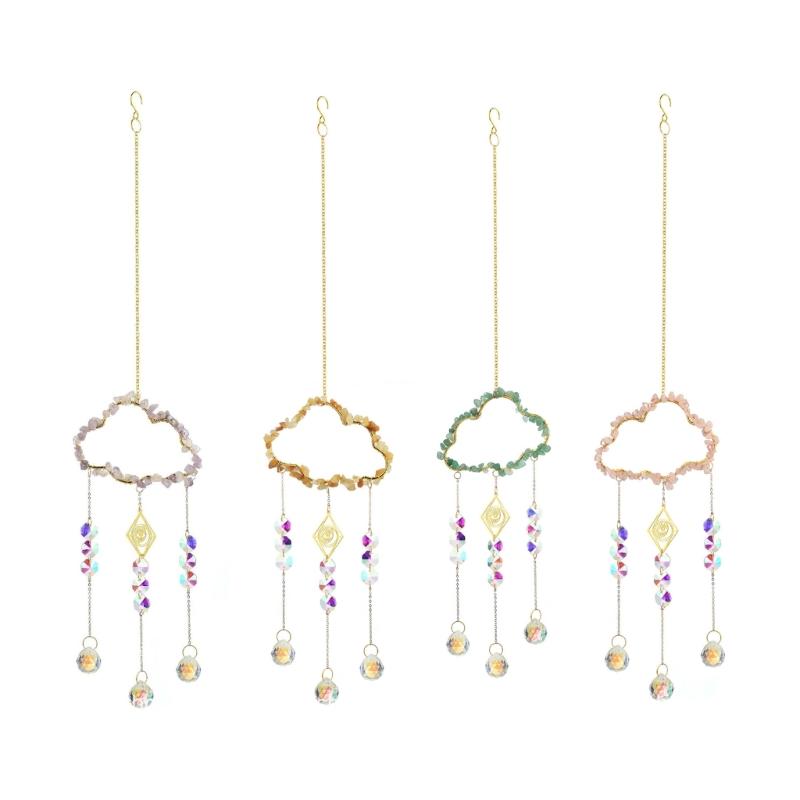 Natural Crystal Wind Bells Wind Chimes Sun Catcher Perfect Art Ornament Window Garden Hangings Ornaments Pendant