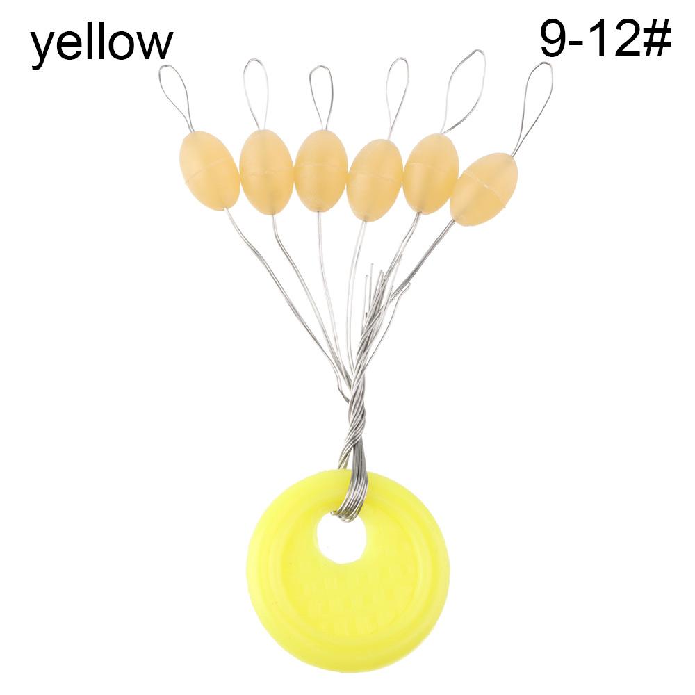 60Pcs(10 Groups) 6-20# Oval Luminous Space Beans Stopper Carp Line Stopper High Concentricity Rubber Float Catfish Flotador