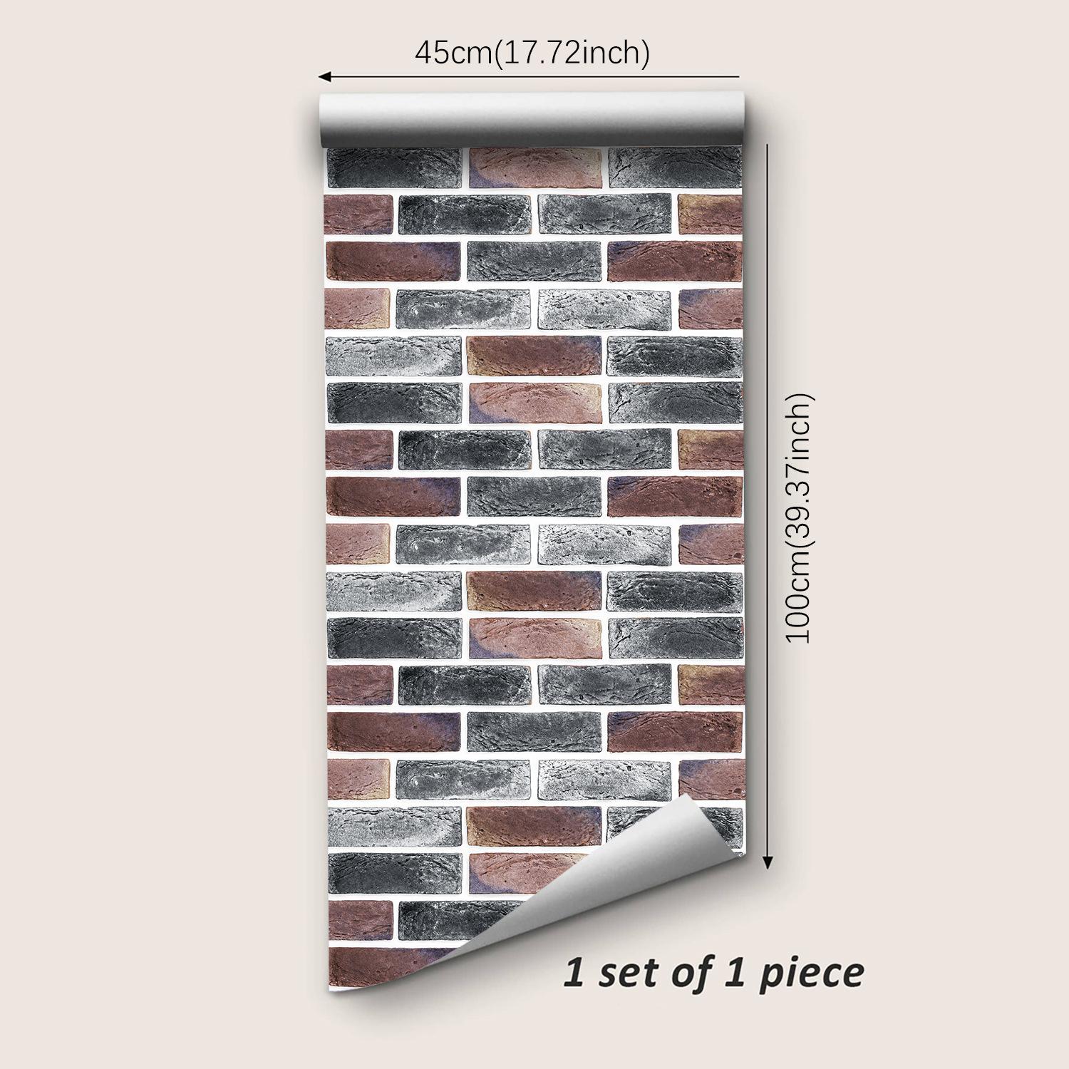 

Виниловые обои под камень, Кирпичный узор, Самоклеящаяся контактная бумага, Съемные водонепроницаемые обои для реновации мебели 45cm*100cm
