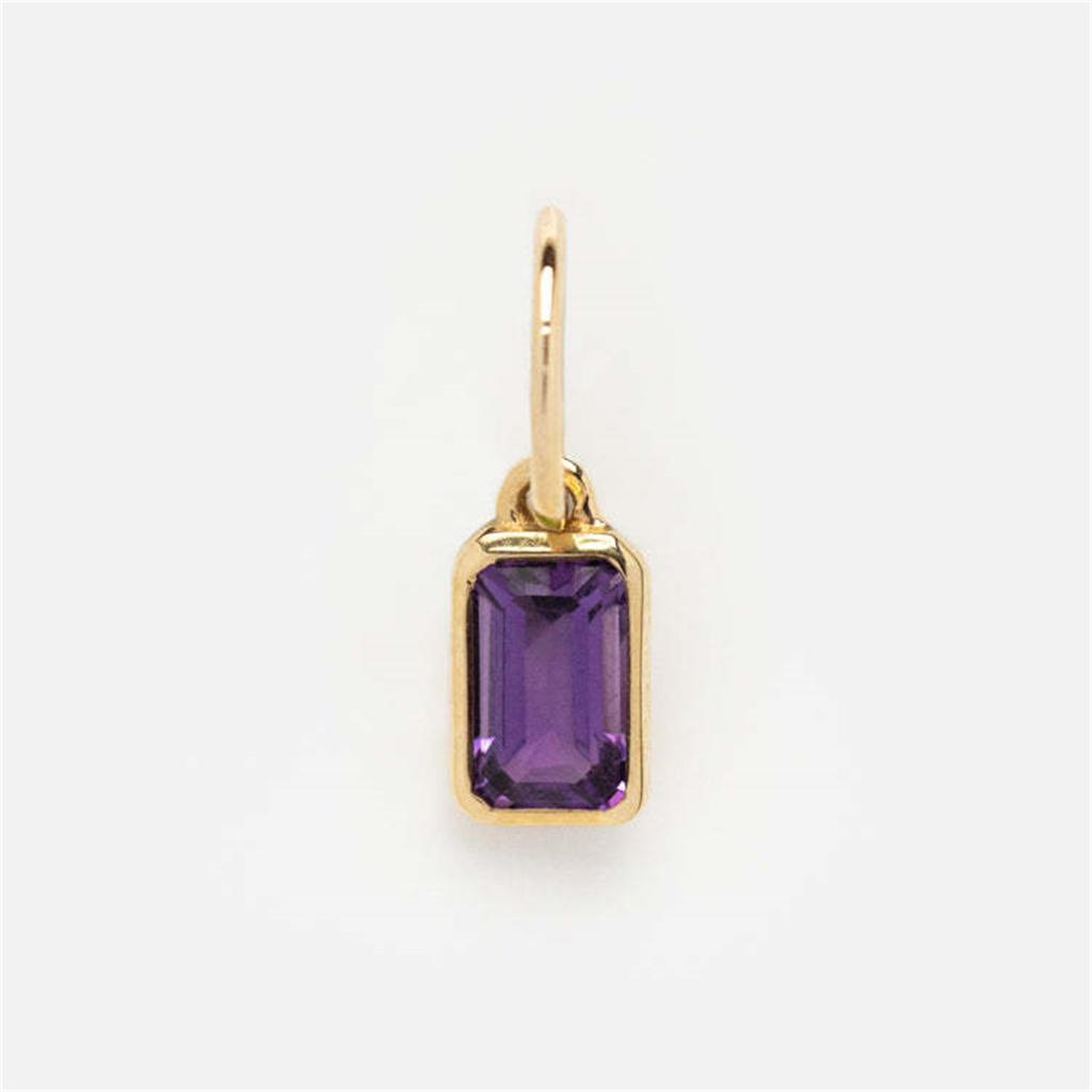 New Titanium Steel 12 Birthstone Pendant DIY Accessories Necklace Square Colored Zircon Pendant Color Preservation
