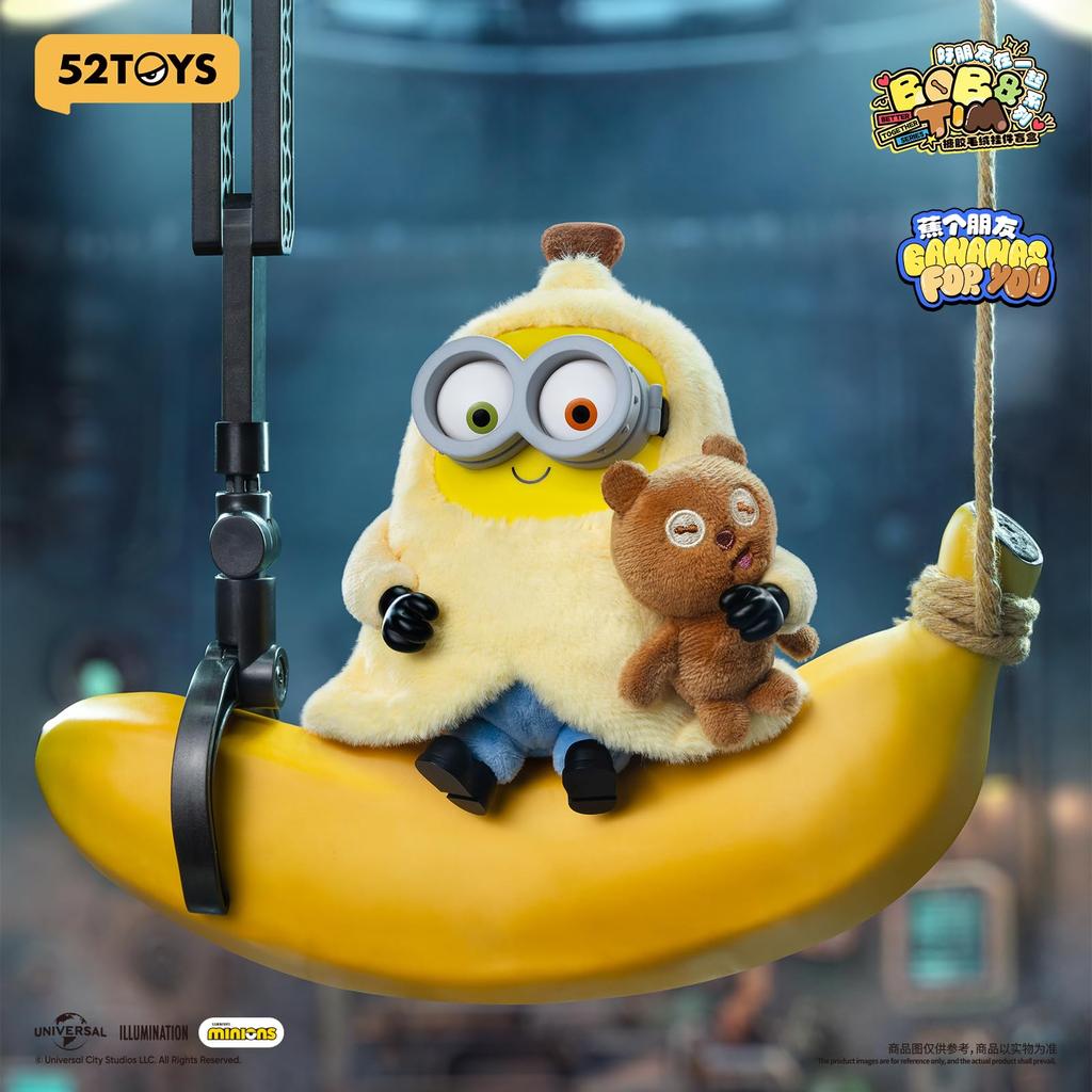 52TOYS BLINDBOX Minions Bob Tim Best Friends Plush Strap & (6-pack)