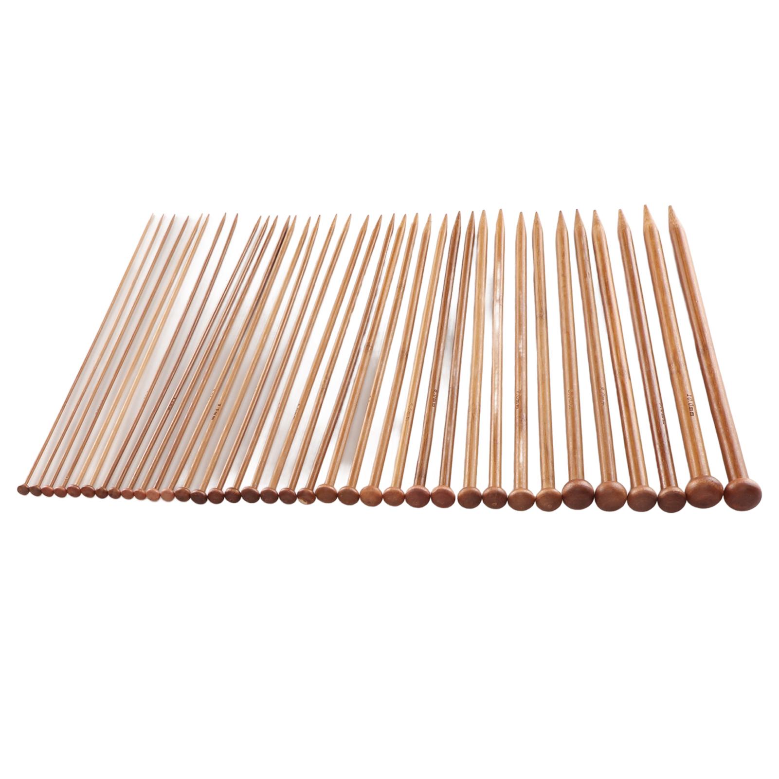 

36 шт. спицы для вязания, одноточечные, 2 мм - 10 мм, бамбуковые прямые спицы для свитеров, носков, перчаток