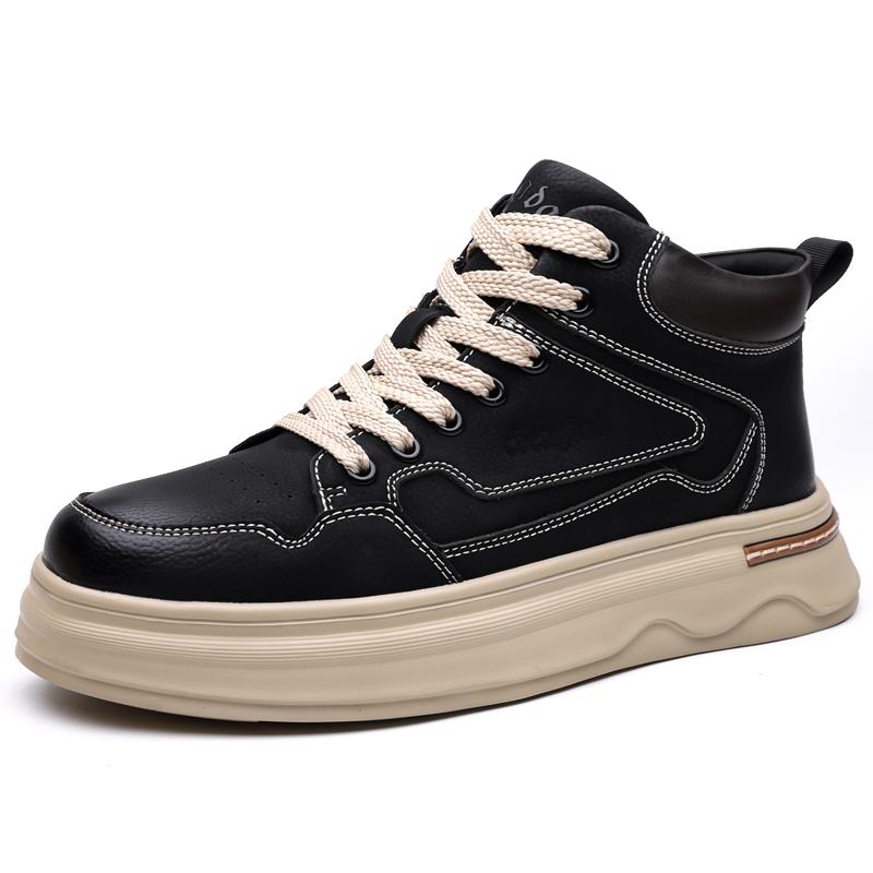 2026 New Mens Genuine Leather Walking Shoes Fashion Outdoor Thick Bottom Antiskid Vulcanized Shoes Comfy Casual Leather Flats