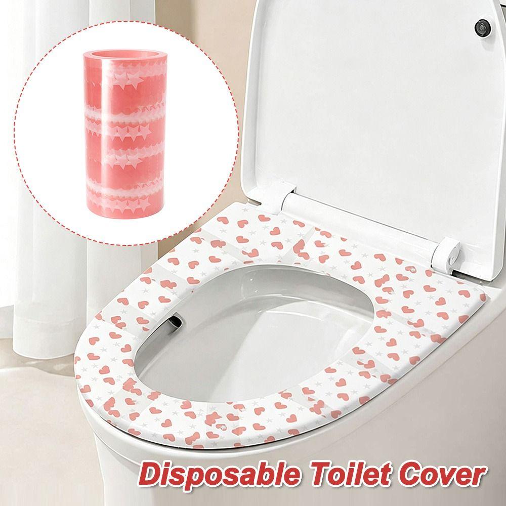 Portable Disposable Toilet Cover Heart Shaped Seat Protector Toilet Cover Sticker  Hotel Bathroom