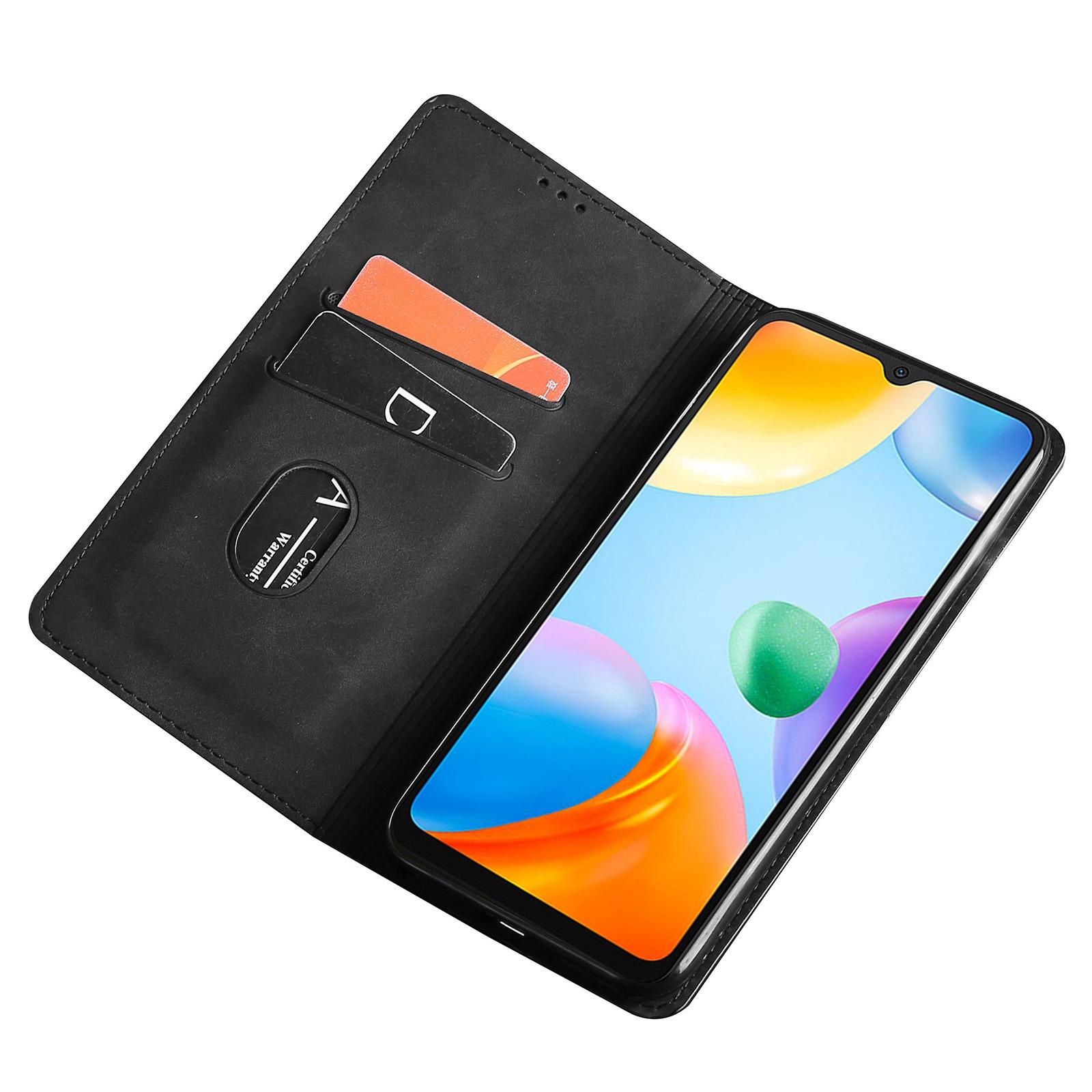 

For Xiaomi Redmi Note 13 Pro+ 5G Case Skin-touch PU Leather Card Holder Phone Cover Black