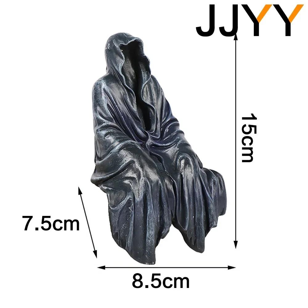 Gotická socha Smrtky Černá róba Zahradní ozdoba Pryskyřičné řemesla Domácí dekorace Vzrušující dekorace