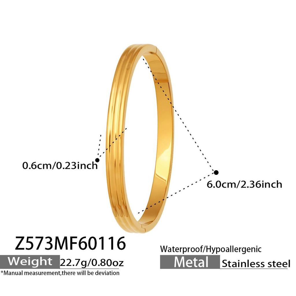 Sada geometrických zirkonových náramků pozlacená 18K zlatem - Lehký luxus a elegantní design