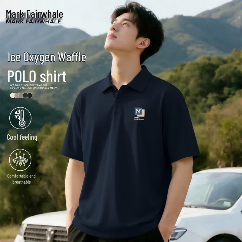 

Mark Fairwhale Men s 2026 Ice Silk Casual Polo Shirt XL