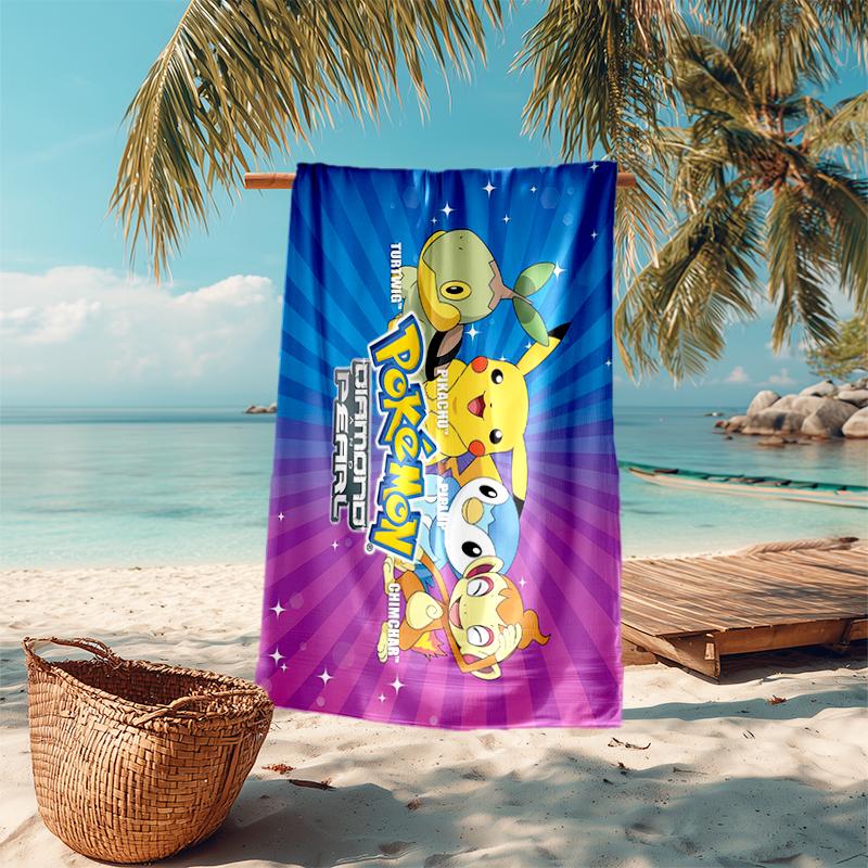 Pokémon beach towel Outdoor camping Beach towel for vacation swim Outdoor pool Absorbent bath towel