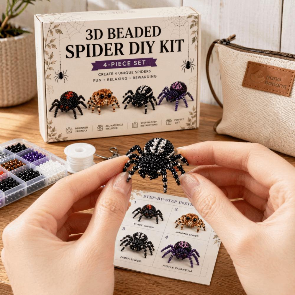 Kürbis 3D Perlen DIY Bastelset Elfen Perlen Spinnen Ornament Klassenzimmer Aktivitäten