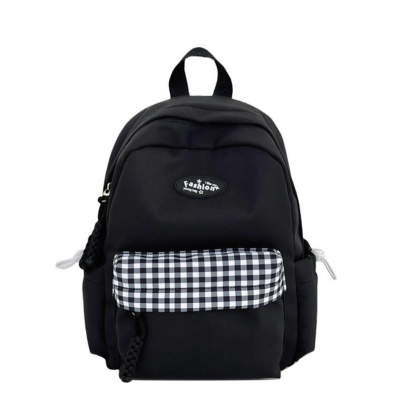 Summer New High-Value Cute Plaid Pain Bag Backpack for Girls and Boys, Outdoor Casual Double Shoulder Bag