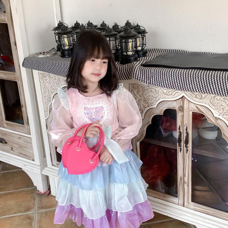 Adorable Mini Pu Heart Design Children's Shoulder Bag For Boys And Girls Fashionable Everyday Use