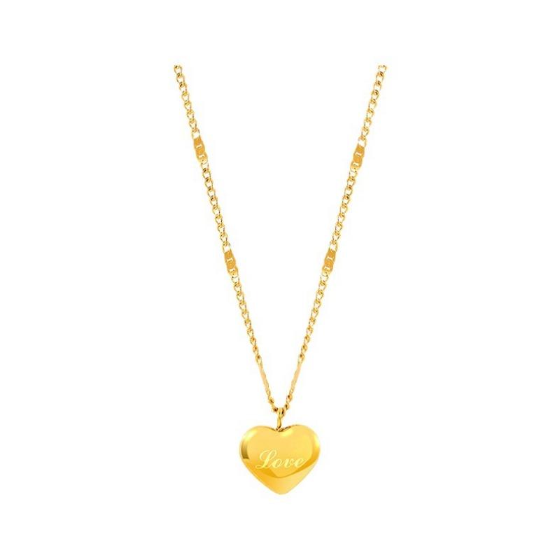 LOV love necklace new women's summer collarbone chain simple temperament does not fade light luxury neck chain peach heart titanium steel jewelry