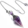 Dowsing Natural Chips Pendulums Yoga Pendant Witchcraft Pendulo Crystal Pendulum  Women Girls