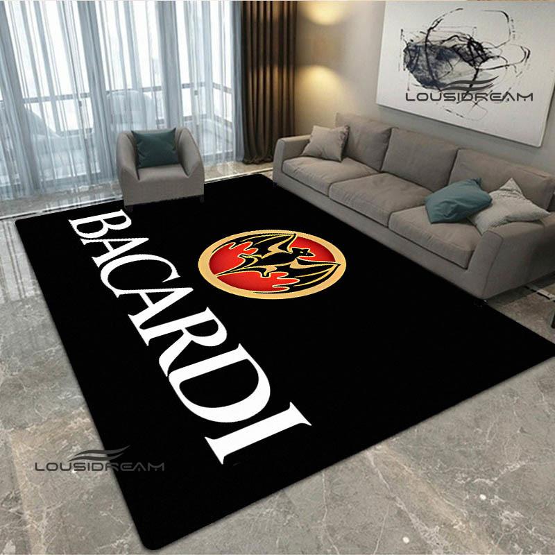 Tappeto stampato con logo Bacardi Tappeto antiscivolo Tappeti da esterno Tappeto per area Tappeto decorativo per camera da letto Tappeto per camera da letto Regalo di compleanno