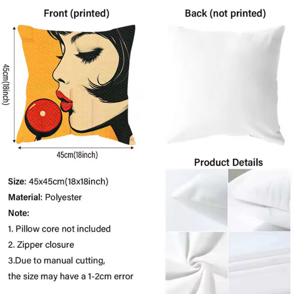 Art Roy Lichtenstein Cushion Cover Pattern Printed Pillowcase For Living Room Sofa Cushion Cover & Bedroom Decor