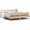 VidaXL Bed Frame with Headboard 200x200 Cm Solid Pine Wood, Slatted Base, Double Bed Frame, Wooden Bed Frame 3306291