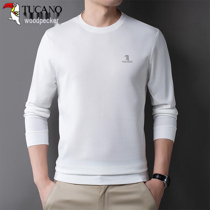 Tucano Men's Waffle Knit Long Sleeve Round Neck Sweatshirt