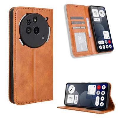 Flip-Cover für Nothing Phone (3a) Pro Lederhülle [Flip Vintage Leder] Brieftasche Stoßfeste, langlebige Retro-Telefonhülle