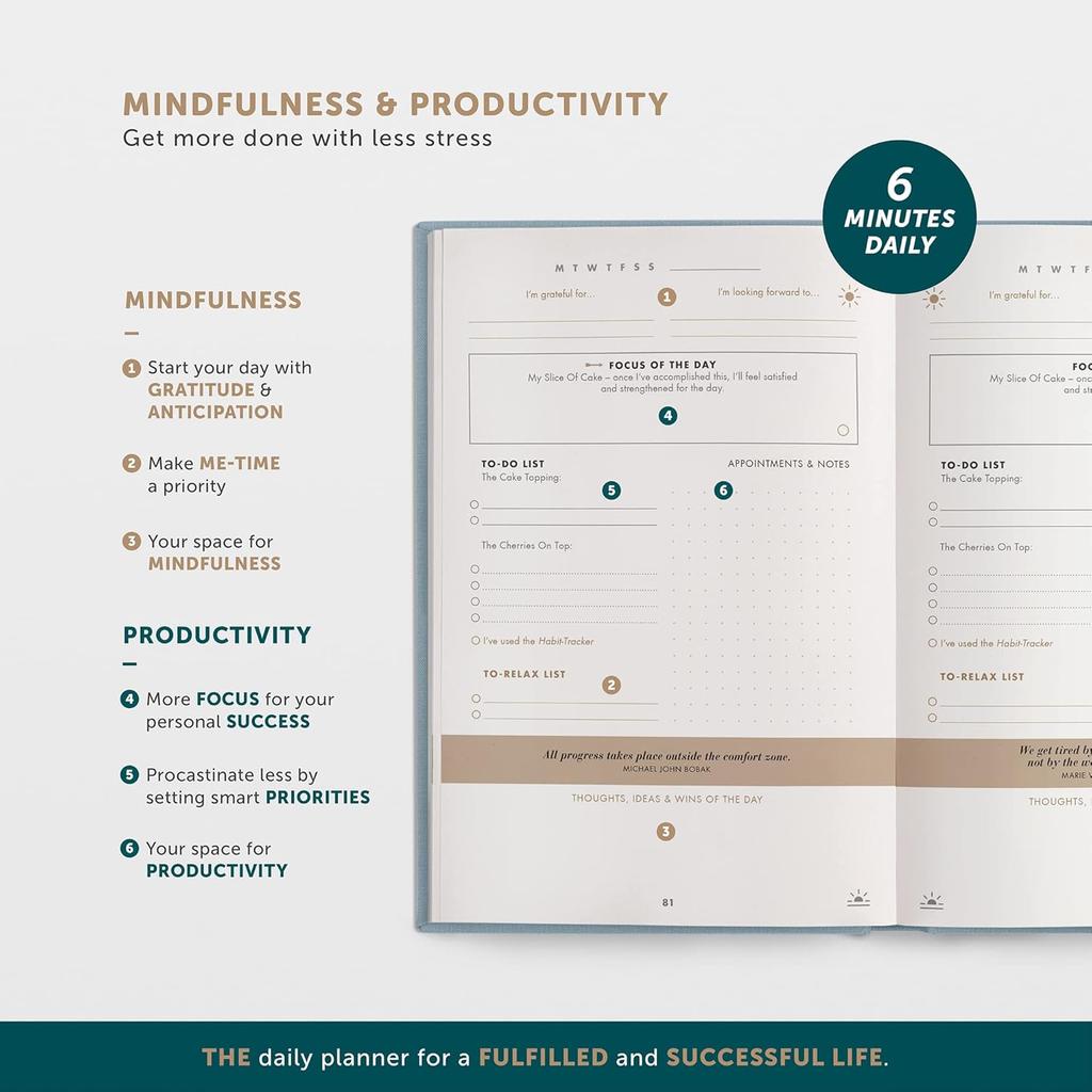 6-Minute Diary – 3-Million-User Gratitude Journal for Women with Prompts – Guided Self Care Journal Based on Positive Psychology – Daily