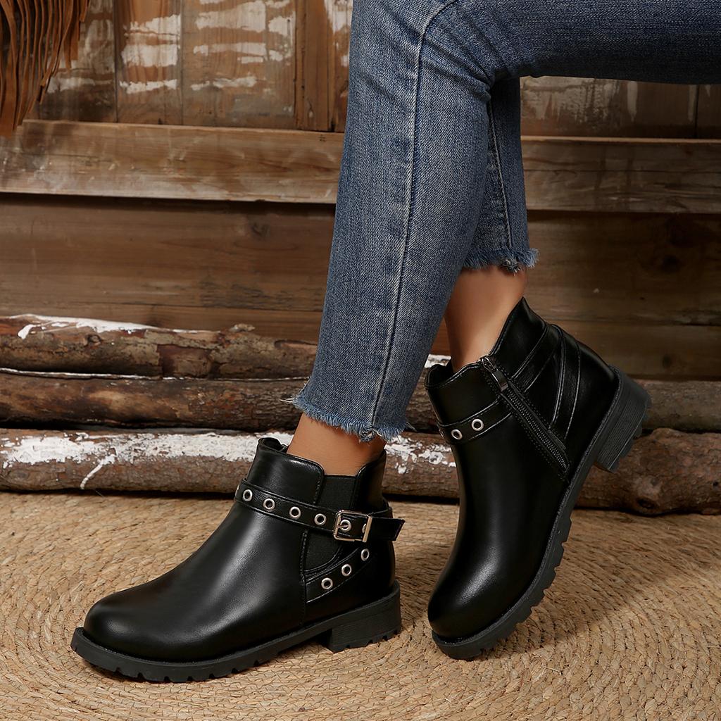 Fashion Women 2025 New Non-slip Ankle Boots Winter Outdoor Comfortable Shoes Women Retro Trend Slip on Platform Boots Zapatos De Mujer