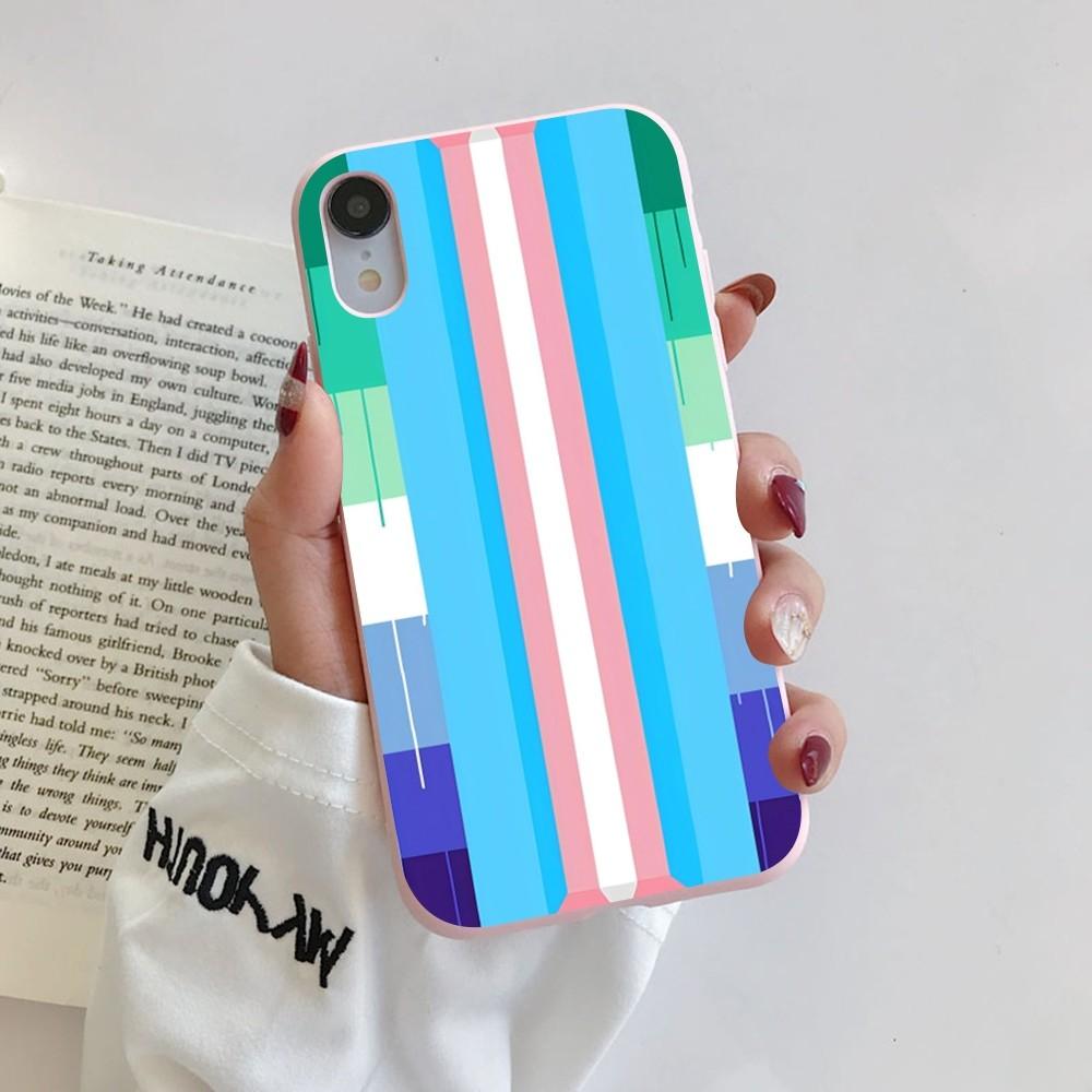 

T-Transgender Love Phone Case for iPhone 14 11 12 13 Mini Pro Xs Max 8 7 6 6S Plus X XR Solid Candy Color Case iphone 14 plus