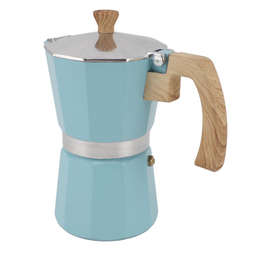 Moka Pot 300ml Easy Operation Preserves Flavors Classic Italian Mocha Pot for 6 Cups Blue